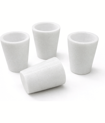 KRAFT CLOUDS Marble Shot Glasses 60 ml ( Pack of 4 ) Off White
