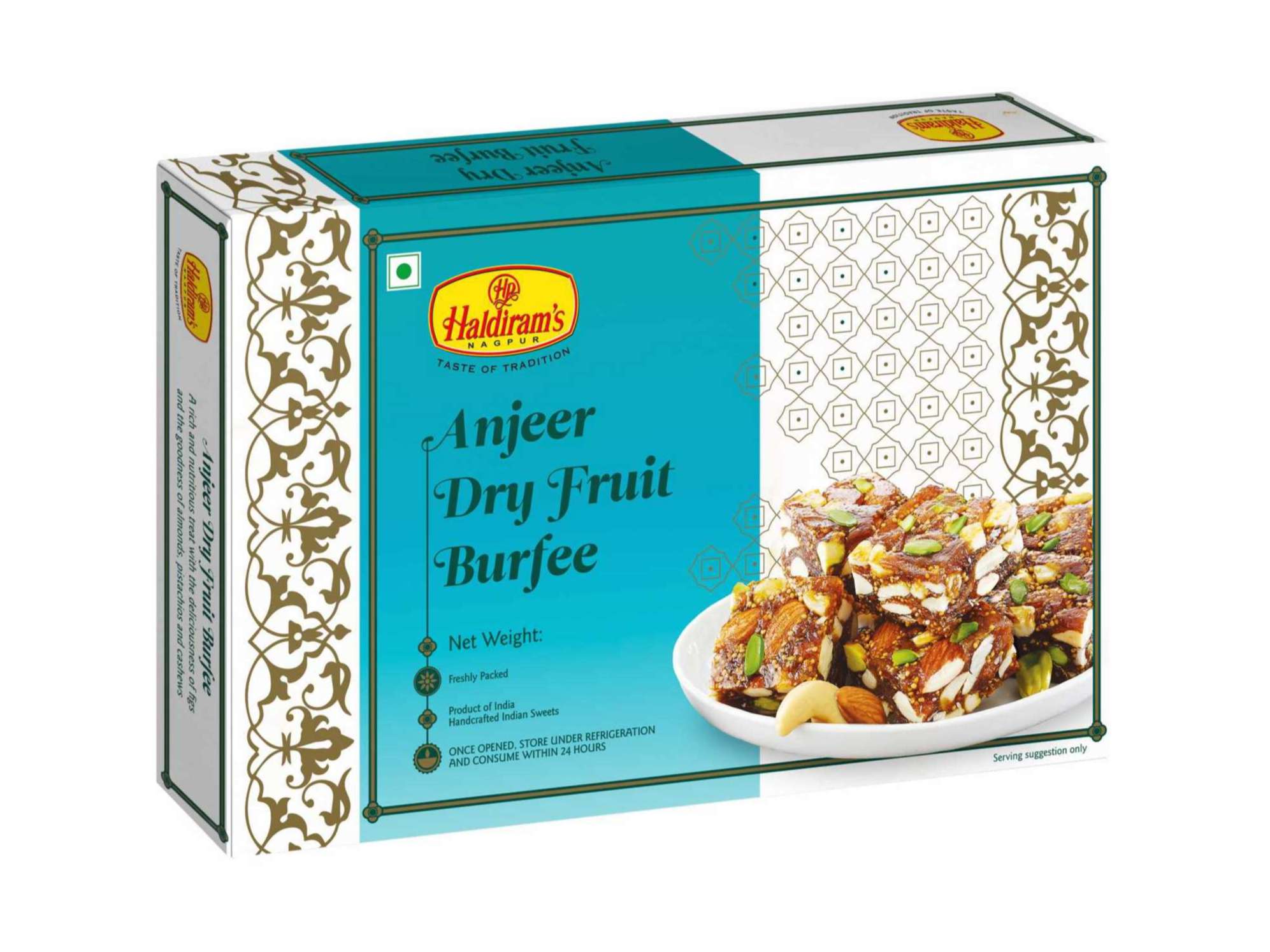  Haldiram's Anjeer Dryfruit Burfee Packed Sweets - 500 Gm