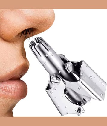 FSN Nose Hair Remover Silver Cordless Dock Trimmer With 1 minutes Runtime