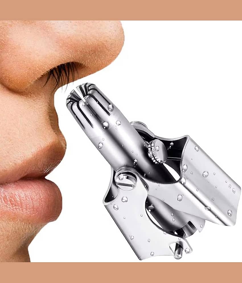 FSN Nose Hair Remover Silver Cordless Dock Trimmer With 1 minutes Runtime