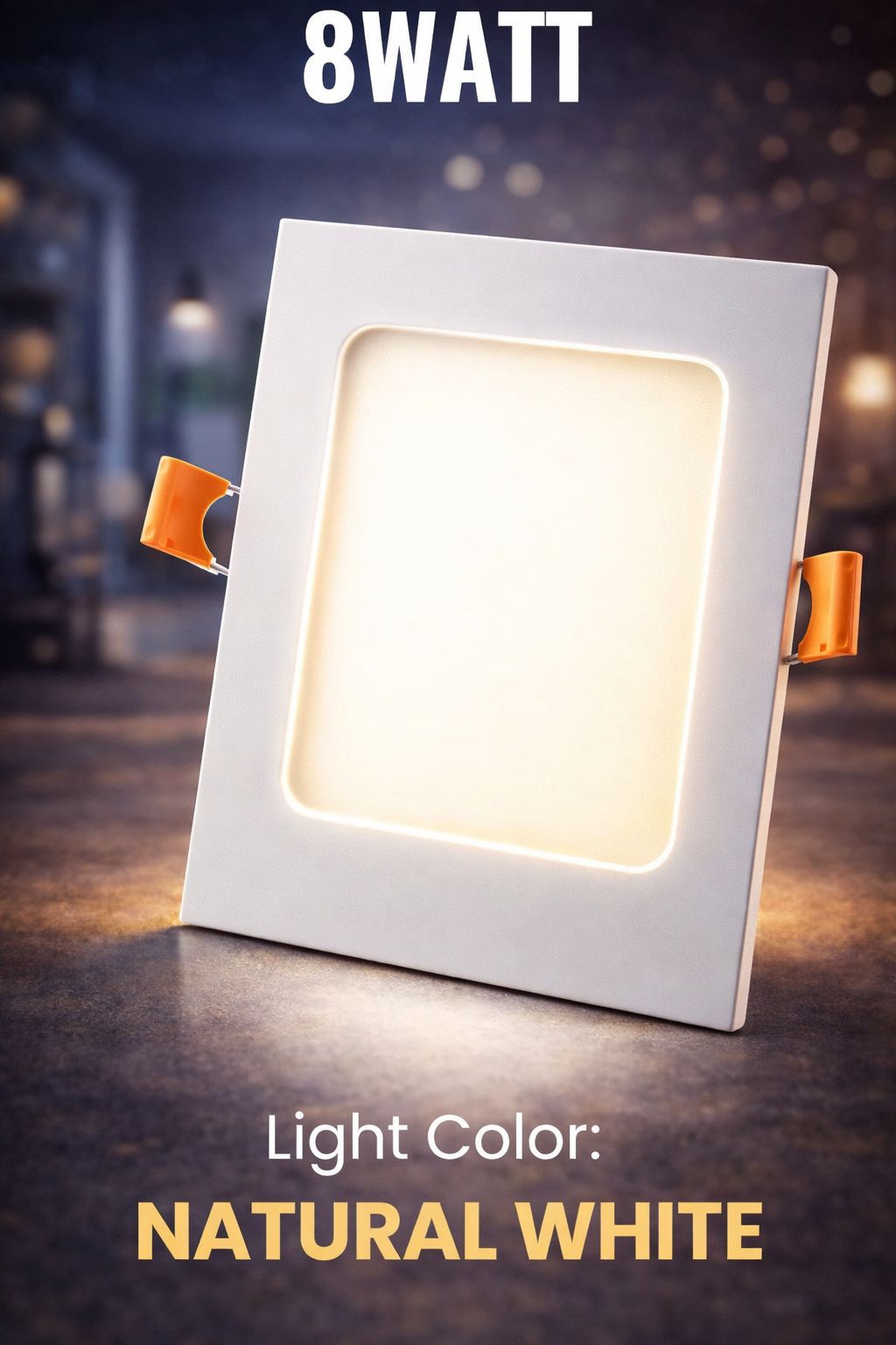 SPARKWORLD 8W Square LED Panel Light (Natural White) | Recessed Slim Panel for Ceiling Energy Efficient Light for Home, Office, Shops