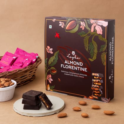 Loyka Almond Florentine (180g) | Crunchy Caramelized Almonds | Premium Dessert Snack