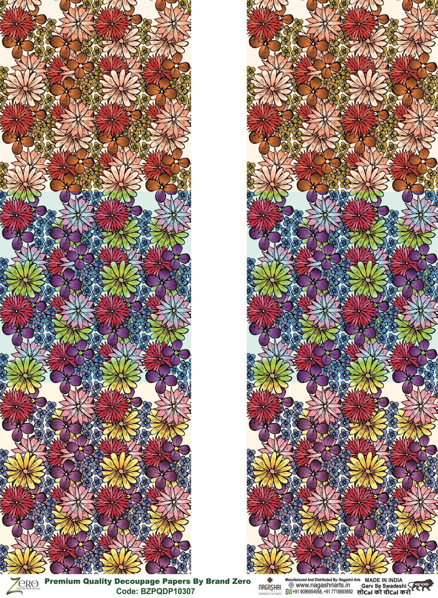 Brand Zero Premium Quality Decoupage Paper Pack of Two - Design Code: BZPQDP10307