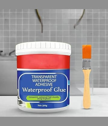 Purple Dust Waterproof Adhesive Glue, 300gm, with Brush, Transparent, for Roof Leakage (Pack of 1)