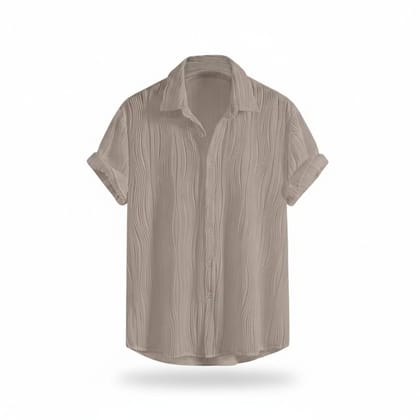 Men's Textured Casual Short-Sleeve Shirt