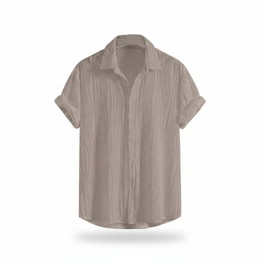 Men's Textured Casual Short-Sleeve Shirt