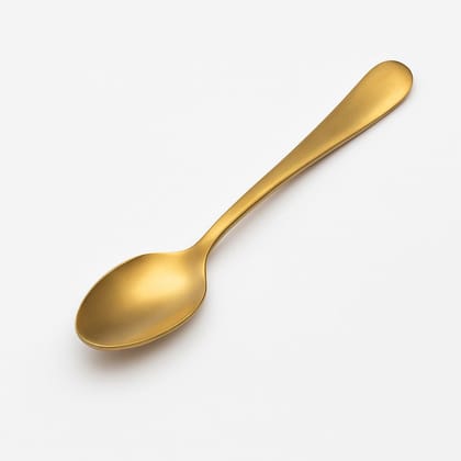 Golden Spoons (Pack of 2) � 12.5 cm Long � Premium Gold Finish - Stainless Steel � Luxury Tea & Coffee Spoons � Ideal for Dessert, Soup, and Daily Use � Elegant Gold Tableware with Modern Design