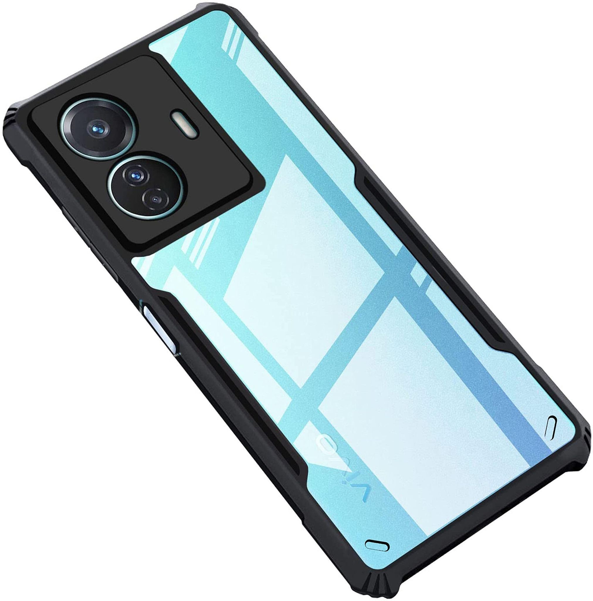 PLUGTECH Slim Shockproof Case | Matte Black Soft | Drop Protection | Precise Cutouts | Premium Mobile Cover for Vivo T1 Pro 5G, iQOO Z6 Pro 5G