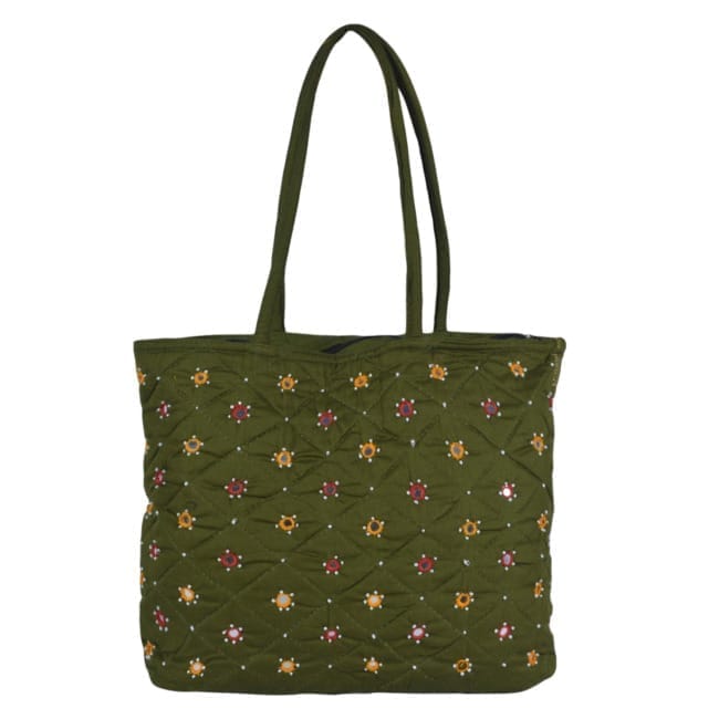 Banjara Handmade Mirror Beads Shoulder Bag Mehndi Color