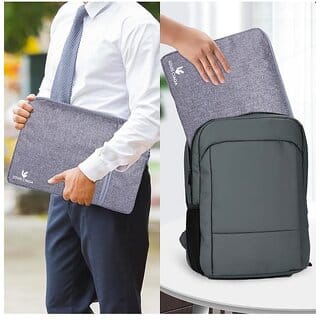 GREY Polyester Laptop Sleeve Bag, Size 15.6 Inch