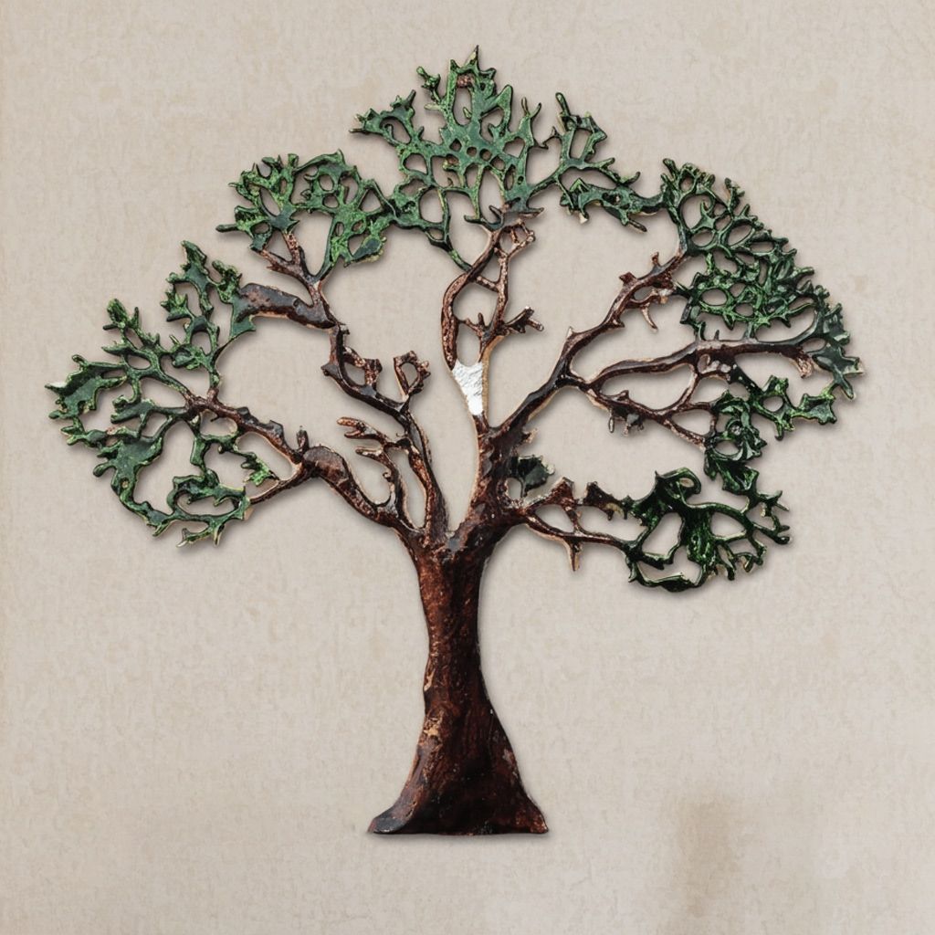 Aluminium Wall Art Tree Showpiece � Lightweight Decor Hanging, Height : 17 Inch (ZMAS123 C)