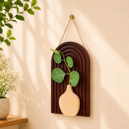 Art Street Boho Floral Art with for Living Room, Modern MDF Set for Home Decor, Aesthetic Hanging Showpiece,