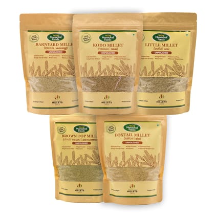 Manackal Foods 5-in-1 Millet Combo | Kodo, Little, Browntop, Barnyard & Foxtail Millets | Premium Natural Whole Grains | Rich in Fiber & Nutrients | Healthy Diet Pack (500g x 5) Manackal Foods 5-in-1 Millet Combo | Kodo, Little, Browntop, Barnyard & Foxtail Millets | Premium Natural Whole Grains | Rich in Fiber & Nutrients | Healthy Diet Pack (500g x 5)
