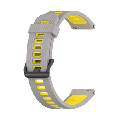 Grey-Yellow Releasable Silicone Strap - 22 MM