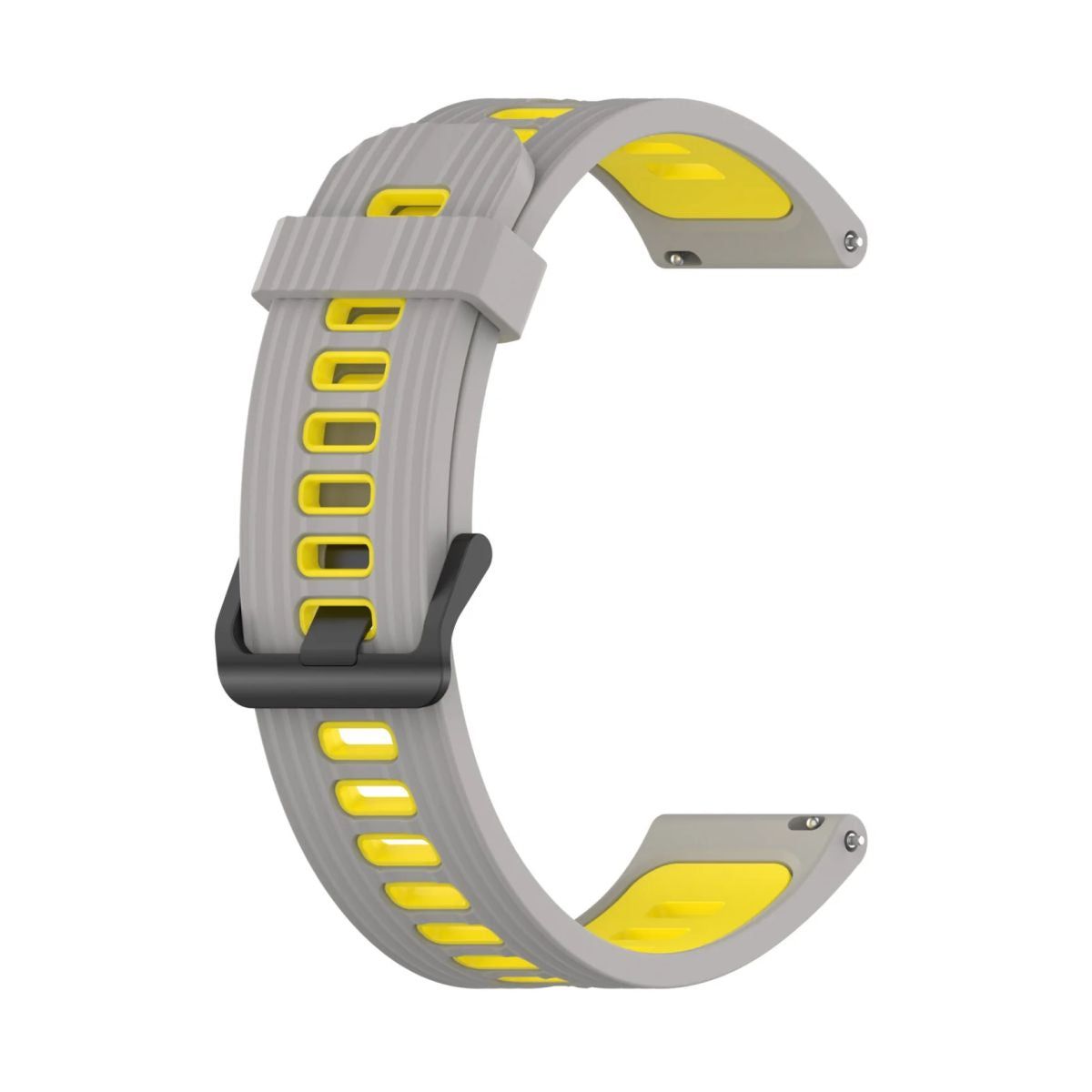 Grey-Yellow Releasable Silicone Strap - 22 MM
