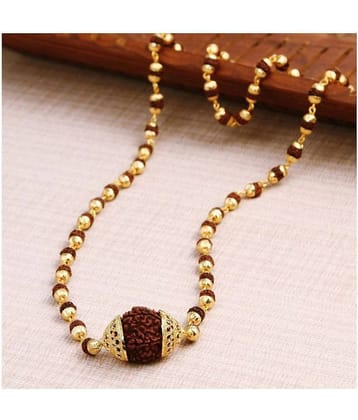 Bahubali Rudraksha Mala with Big Rudraksha Pendand in Gold Plated Cap