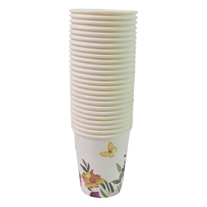DHRUVINSRI Disposable Paper Cups for Tea & Coffee – 24 Pcs Set, Mix Color & Design,Leak-Proof, Durable, Ideal for Parties, Events, and Daily Use