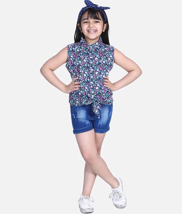 StyleStone Pack of 1 Girls Rayon Shirt With Shorts ( Multi )