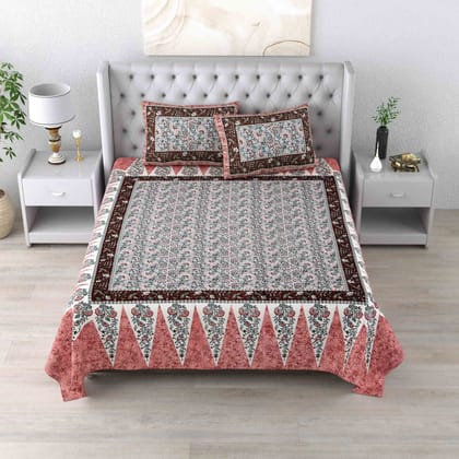 Royal Jaipuri Sanganeri Pure Cotton Double Bed Sheet & 2 Pillow Covers Royal Jaipuri Sanganeri Pure Cotton Double Bed Sheet & 2 Pillow Covers