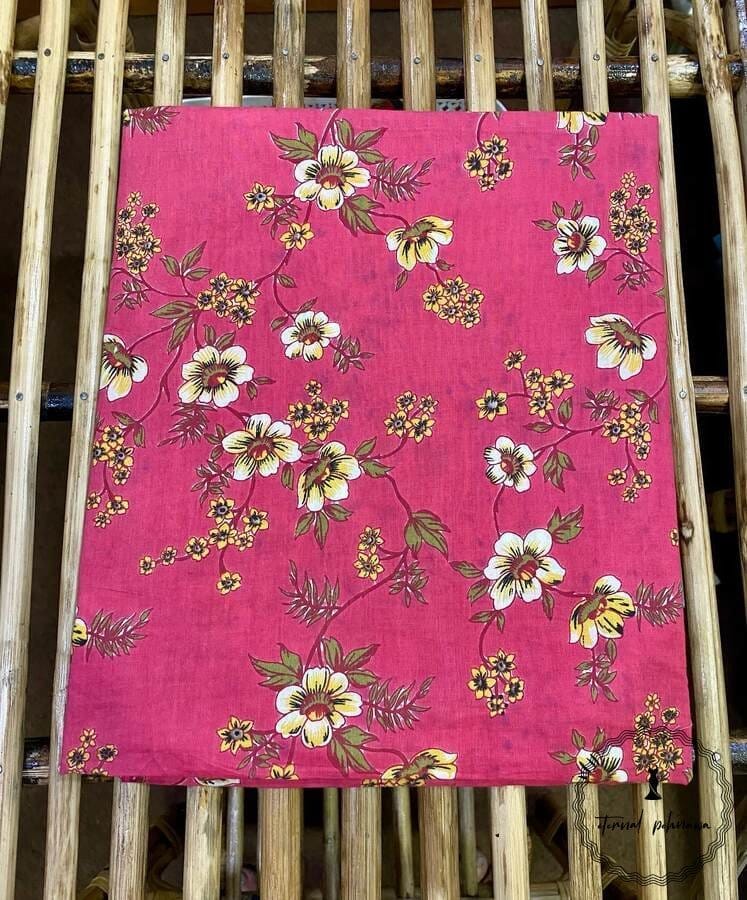 Elegant Unstitched Cotton Fabric for Kurtas-Pink