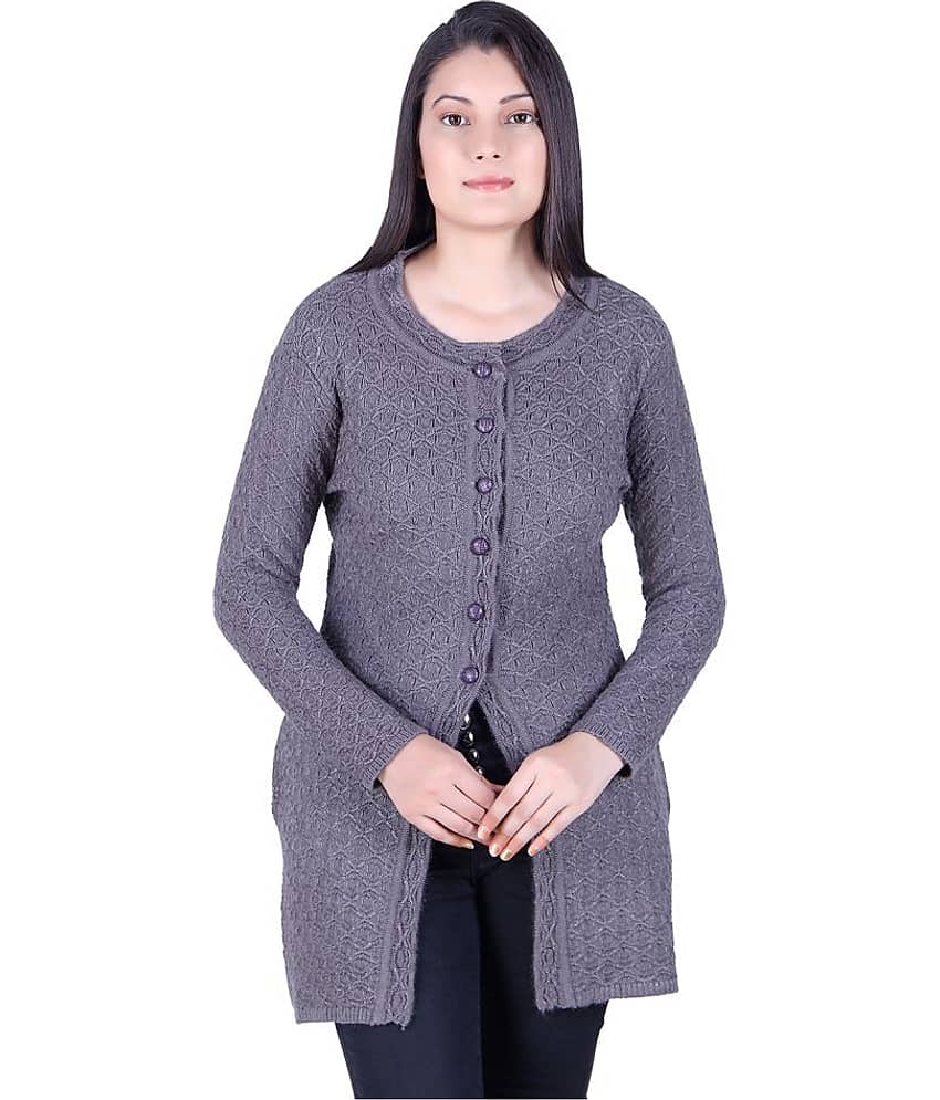 Ogarti Acrylic Grey Cardigans Dress