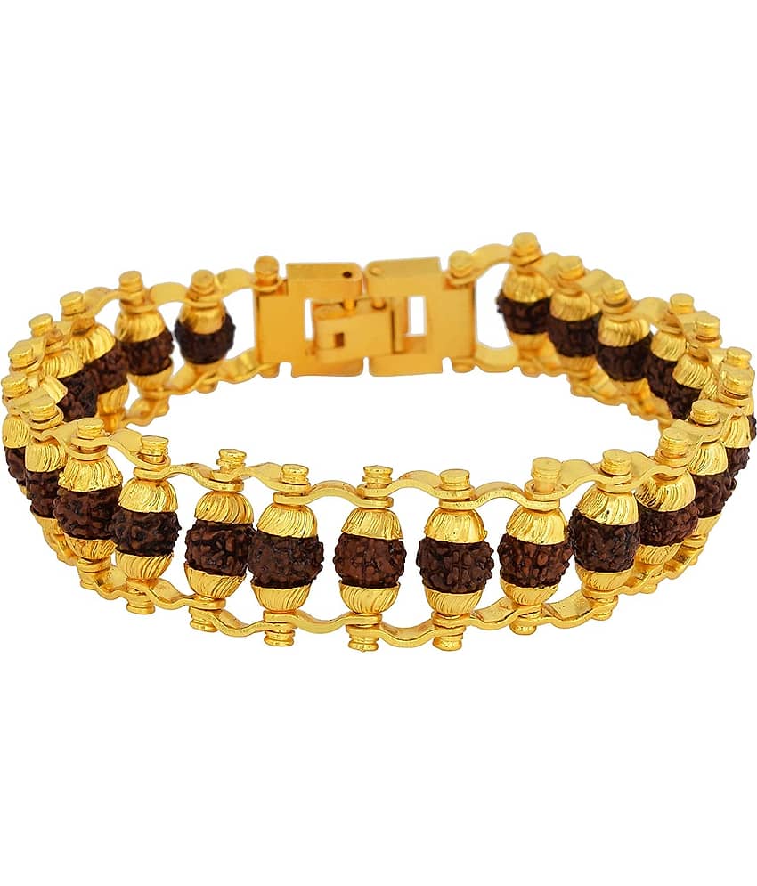 PAYSTORE Gold Plated Beaded Rudraksha Bracelet for Men