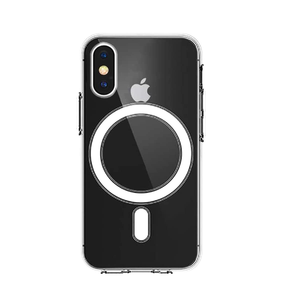 LIRAMARK Magnetic MagSafe Compatible Protective Case for Apple iPhone X/XS (Transparent)