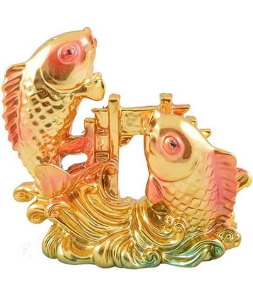 Golden Vastu Feng Shui Colorful Fish For Good Luck and Prosperity