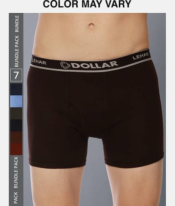 Dollar Lehar Mens Combed Cotton Trunk - Pack of 7 - (Colour May Vary)