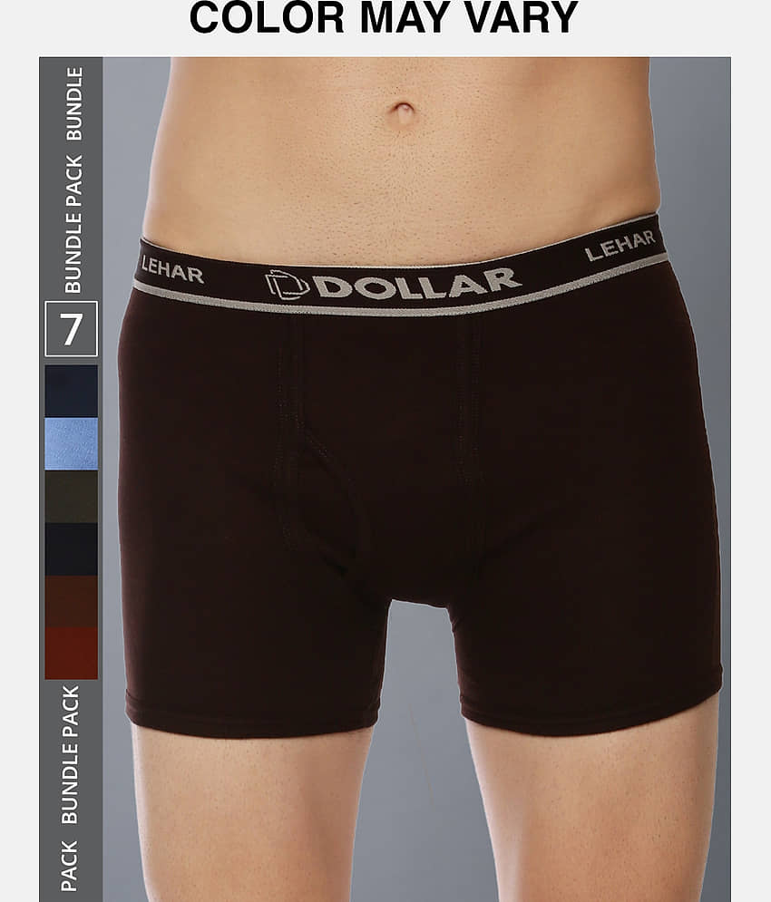 Dollar Lehar Mens Combed Cotton Trunk - Pack of 7 - (Colour May Vary)