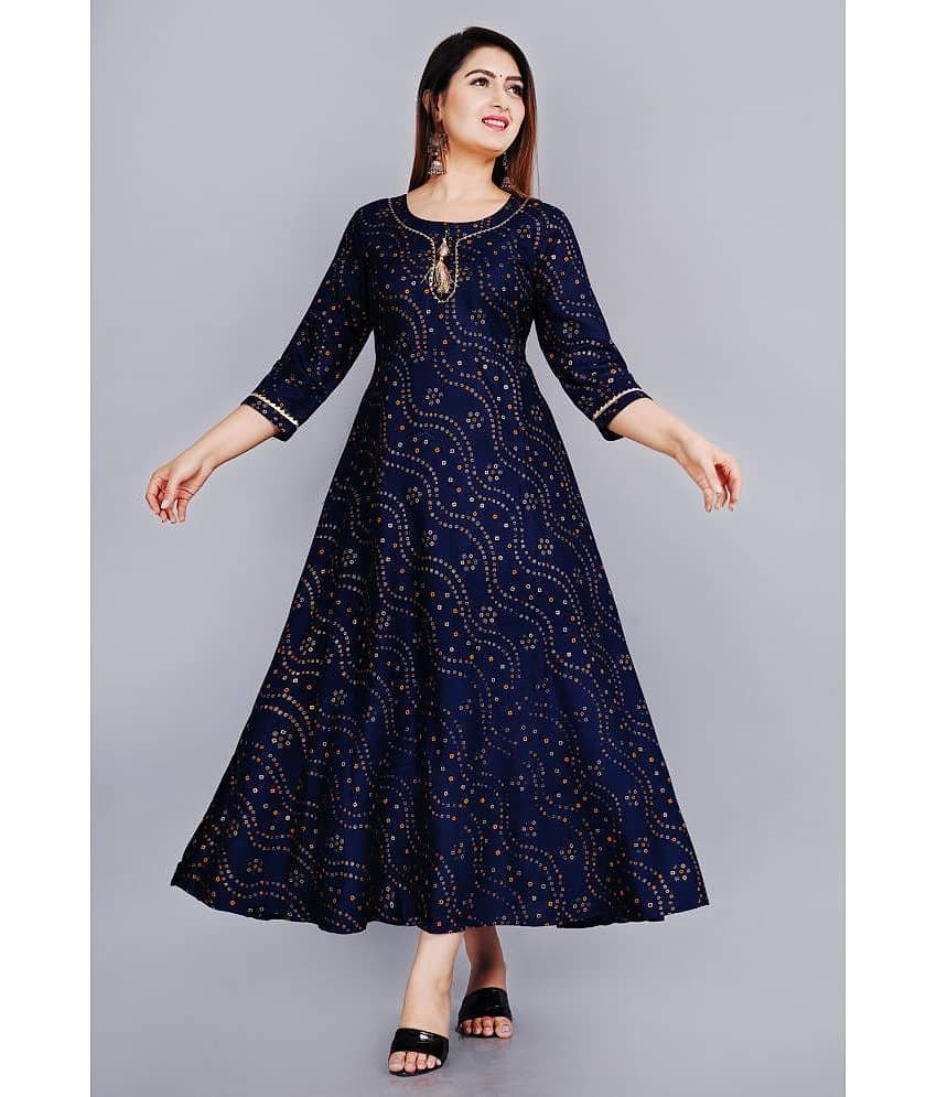 SIPET - Blue Rayon Women's Anarkali Kurti ( Pack of 1 )