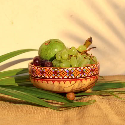 Handpainted Pattachitra Wooden Multi Utility Bowl