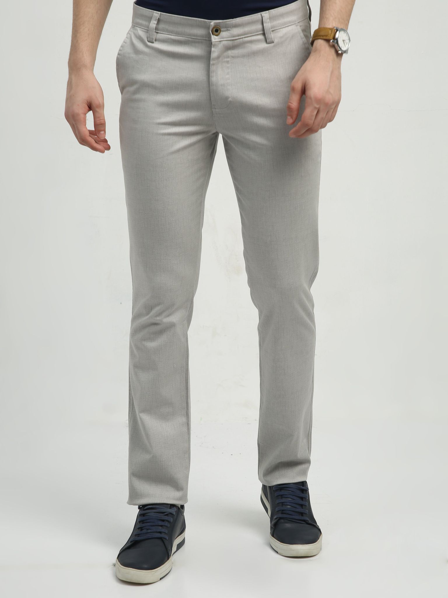 Classic Polo Men's Chiseled Fit Cotton Trousers | TBO2-30 B-CRM-CF-LY