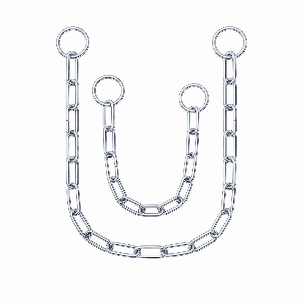 Lock Chain Combo � 1.5 Feet & 2 Feet � Heavy-Duty Stainless Steel Multipurpose Polished Security Chains for Main Gate, Door, Fence, Bike, Luggage & Pets � Strong & Durable Metal Chain Set