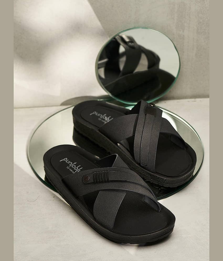Puntoblu PUCK93-BLACK Black Men's Daily Slipper