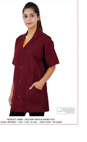 Tejaswini Creation Unicorp Profile Lab Coat (1 unit) | Professional Maroon Coat | Medical & Lab