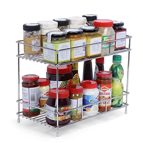 CR18 COLLECTION Heavy Big Size 2-Layer Stainless Steel Spice Rack