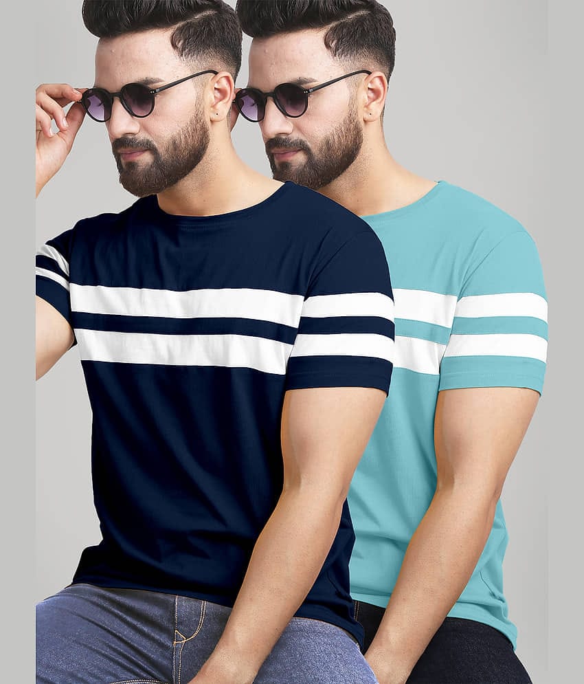 AUSK Pack of 2 Cotton Blend Regular Fit Men's T-Shirt ( Mustard )