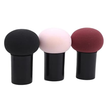 ShopCircuit Mushroom Head Blender Soft Powder Puff With Storage Case For Makeup Pack of 3