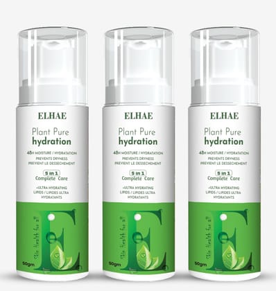ELHAE Plant Extract Moisturizing Lotion Pack of 3, Body and Hand Hydration with Natural Plant-Based Ingredients, 50ml Each