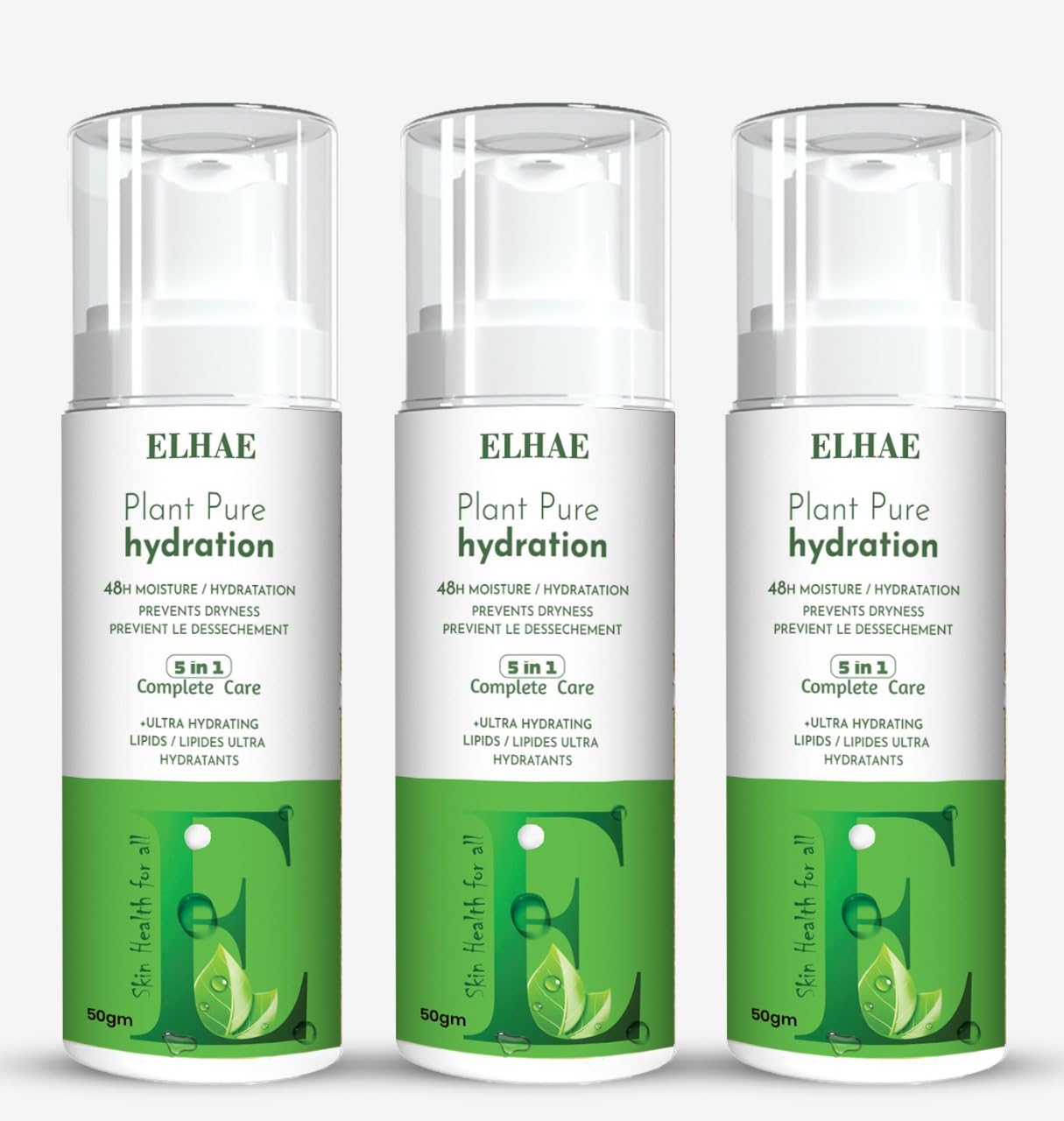 ELHAE Plant Extract Moisturizing Lotion Pack of 3, Body and Hand Hydration with Natural Plant-Based Ingredients, 50ml Each