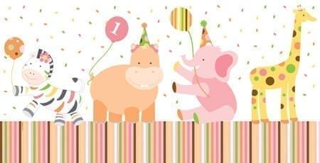 Wanna Party Sweet at 1 Birthday Girl Plastic Table Cover - 54" x 108"