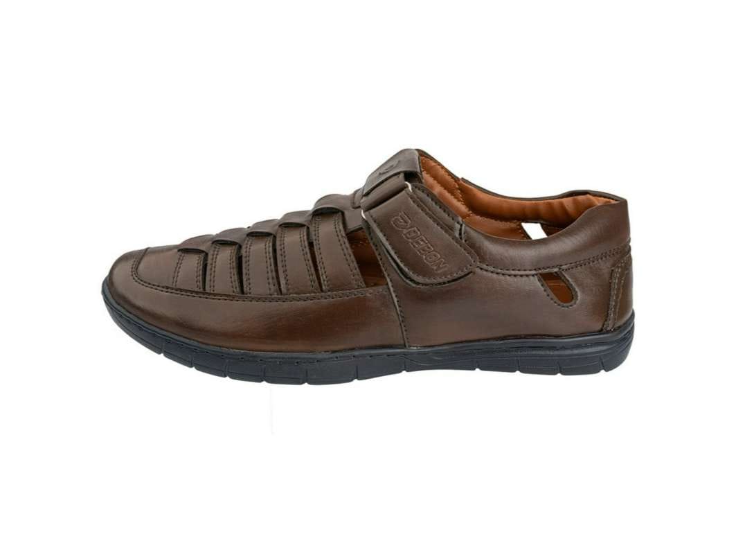 VKC Debon DG55119 Brown Men's  Synthetic Leather Sandal - UK 6
