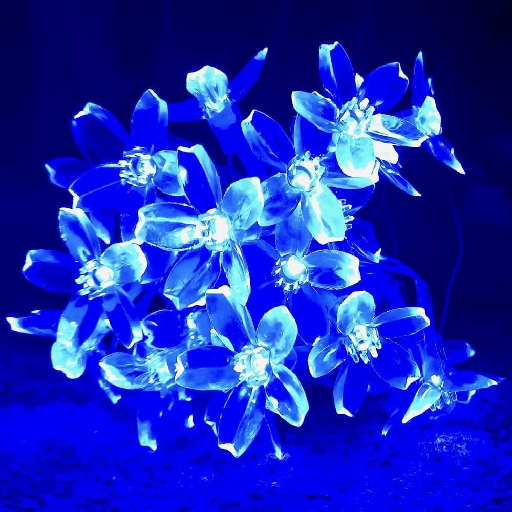 GLOWSERIE Glowing Blue Flower Lights Romantic LED String Lights for Bedroom & Décor