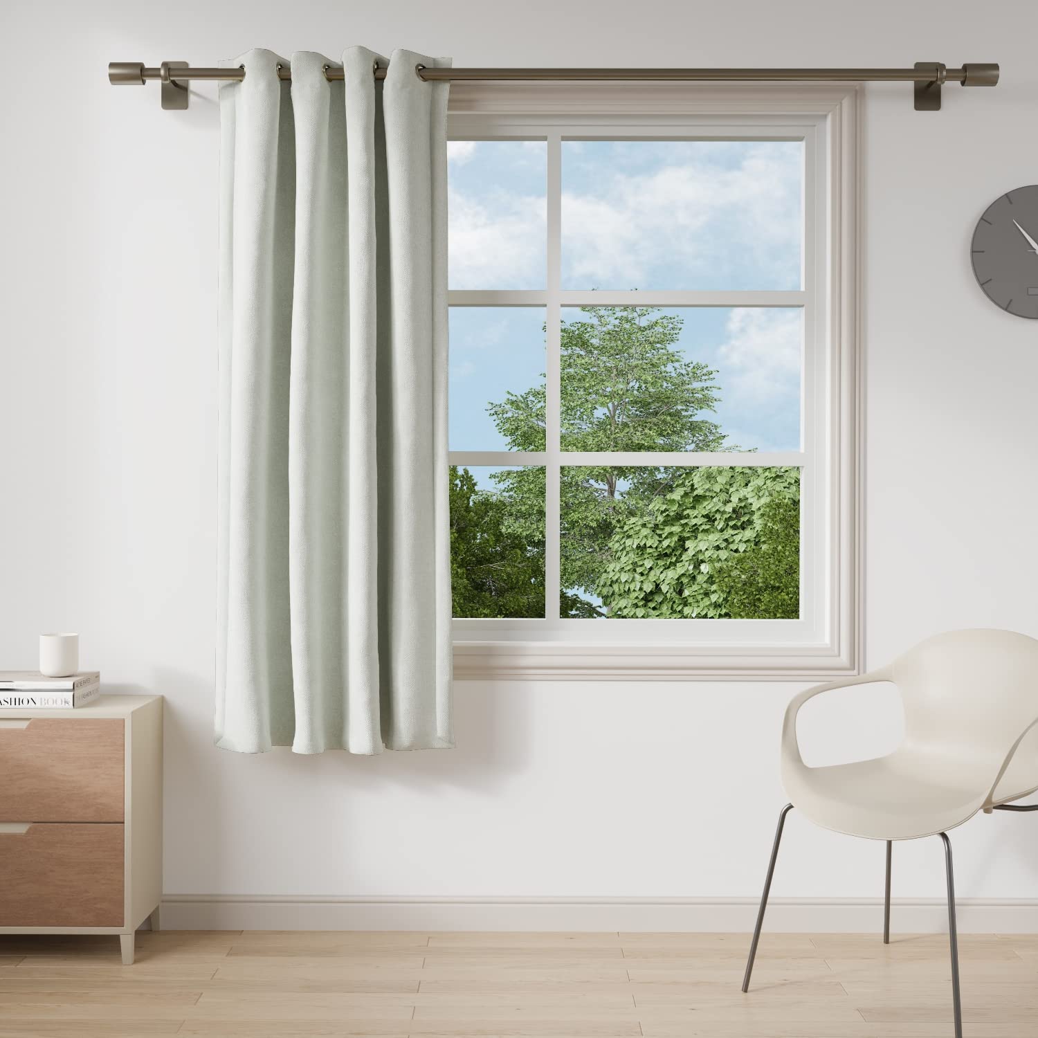 DDECOR - 100% PolyesterPlains And Textures PatternWindow 5 Ft|135 CM X 160 CM| - Grey