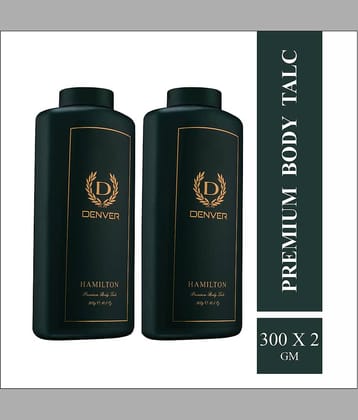 Denver Premium Hamilton Talc for Men - 300GM Each (Pack of 2)