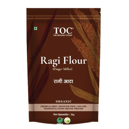 The Organic Citizen - Organic Ragi Flour (PARENT)| Stone Ground Churned | Finger Millet | Gluten Free | High Fiber | Iron & Calcium Rich | Natural Superfood