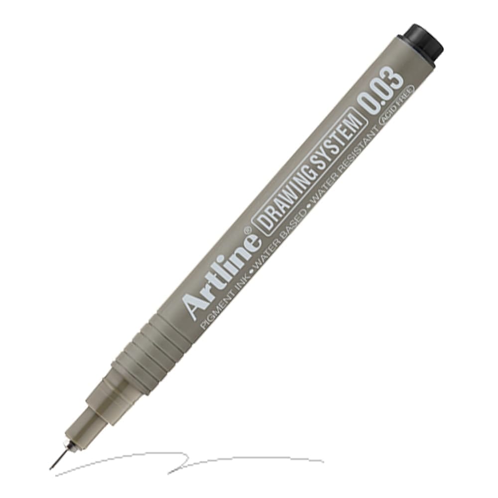 Artline Black Colour Drawing System Pen of writing width 0.03 MM of 12 Qunaity | Explore Various Drawing Techniques for Artists & Designers