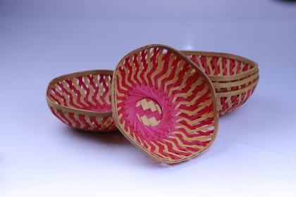 Bamboo Haxagon Basket - 5 Inches