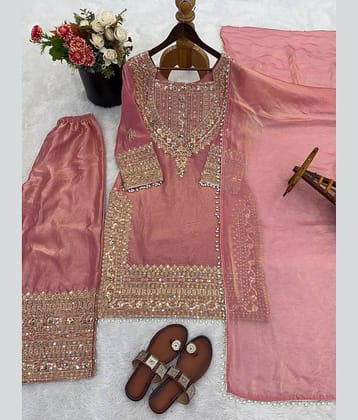 YASHASVI ENTERPRISE Women Silk Embroidered Ethnic Motifs Kurti With Patiala Salwar ( Sea Green )